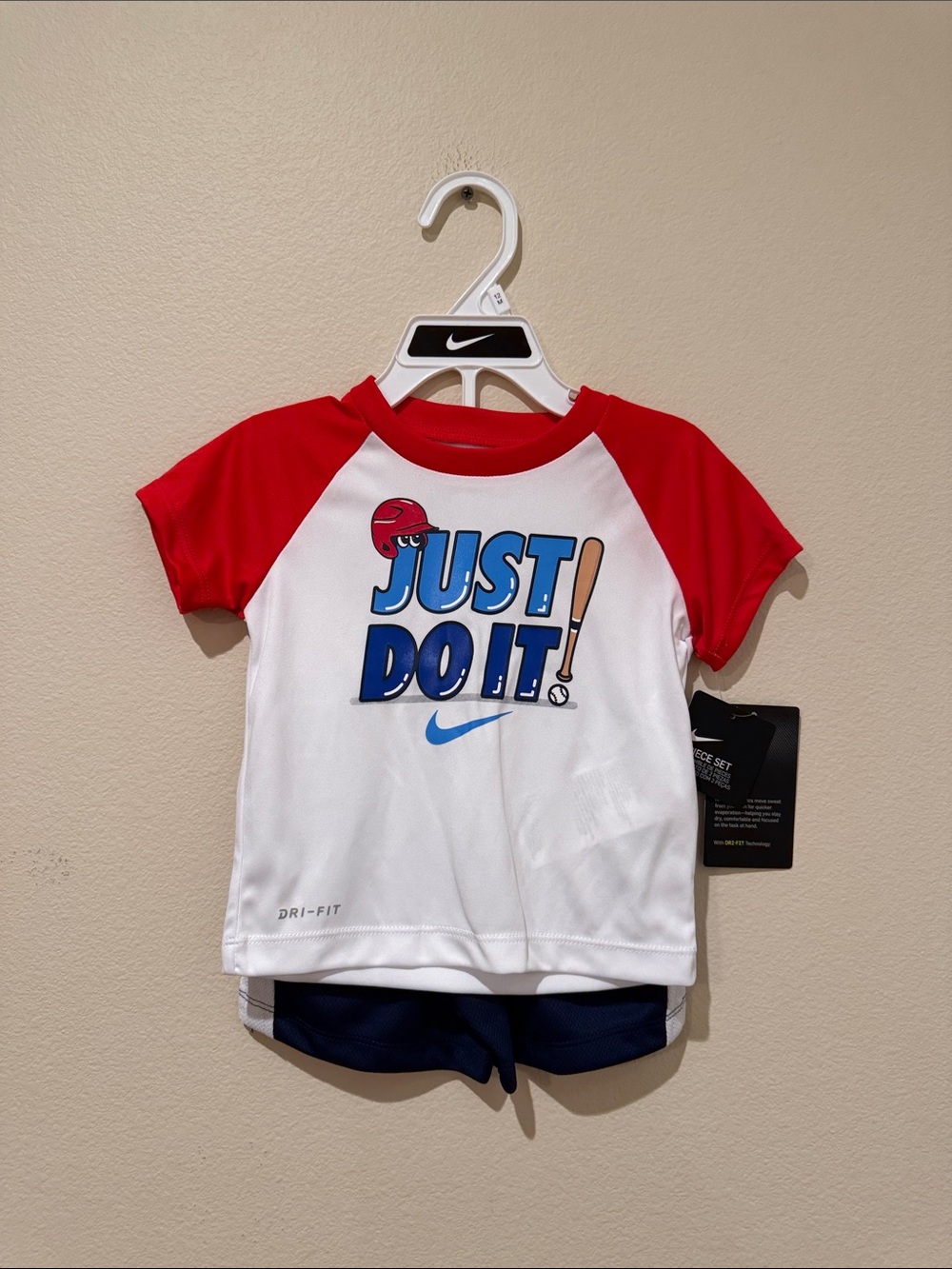 Nike Kids White, Red & Blue 2-Piece Set